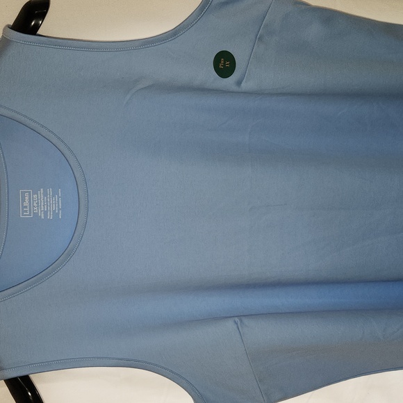 Womens Plus LL Bean Pima Cotton Tank 1X-Plus Lake Blue NWOT - Picture 3 of 4